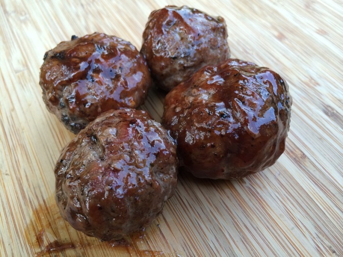 Finished smoked meatballs